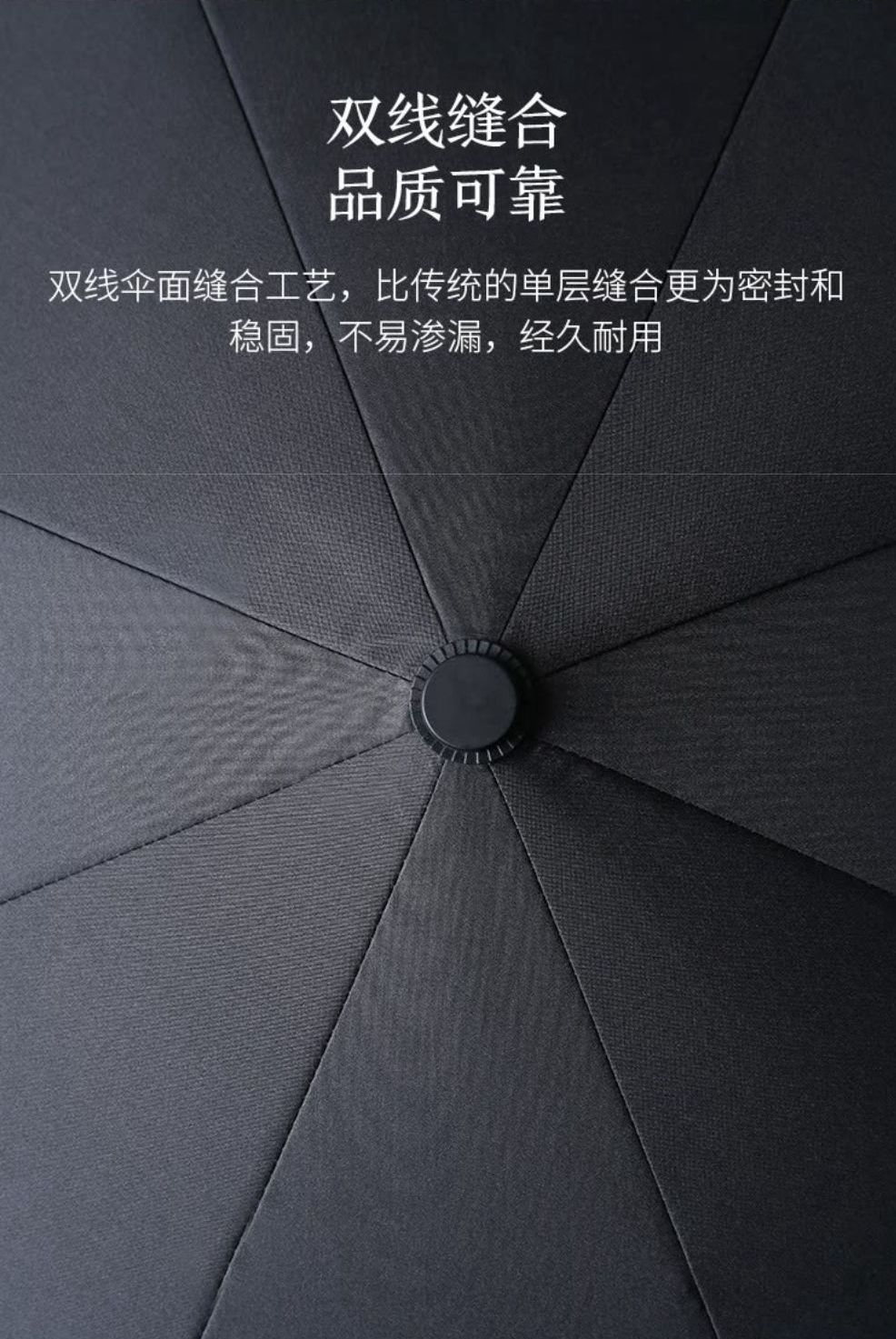 京东京造 雨伞 环扣折叠晴雨伞防泼水伞布一甩即干 方便收纳 黑色