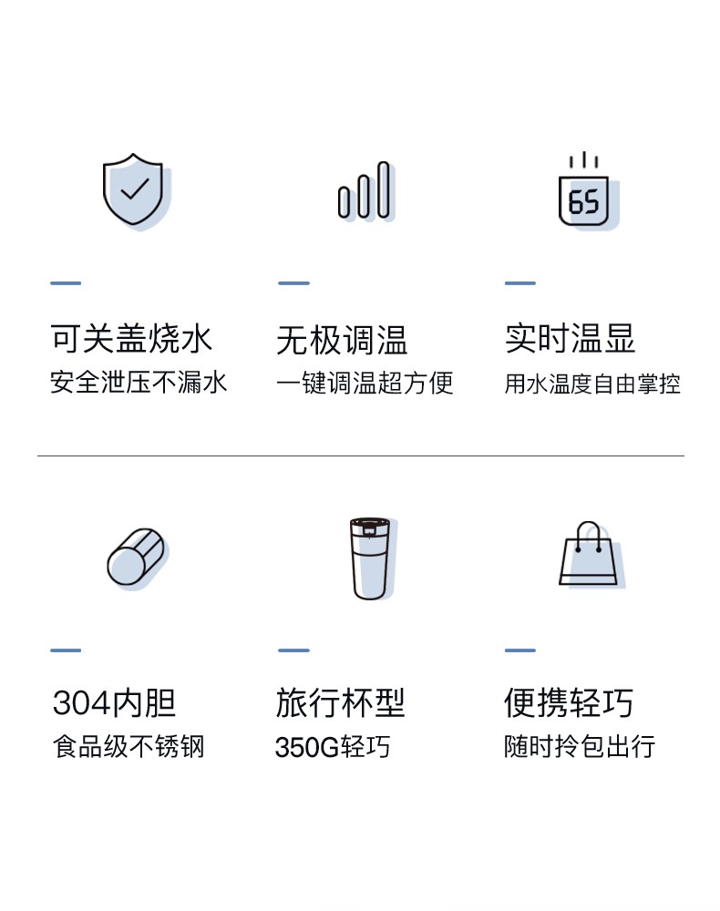 邻鹿电热杯热水杯便携电炖杯户外保温杯旅行加热杯智能保温迷你养生杯烧水杯炖煮杯