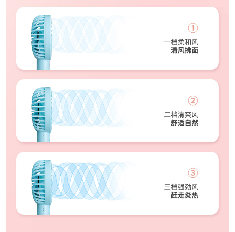 鳗而登 手持小风扇迷你香薰usb可充电随身便携式学生宿舍手拿小电风扇 800毫安 手持风扇 底座颜色随机